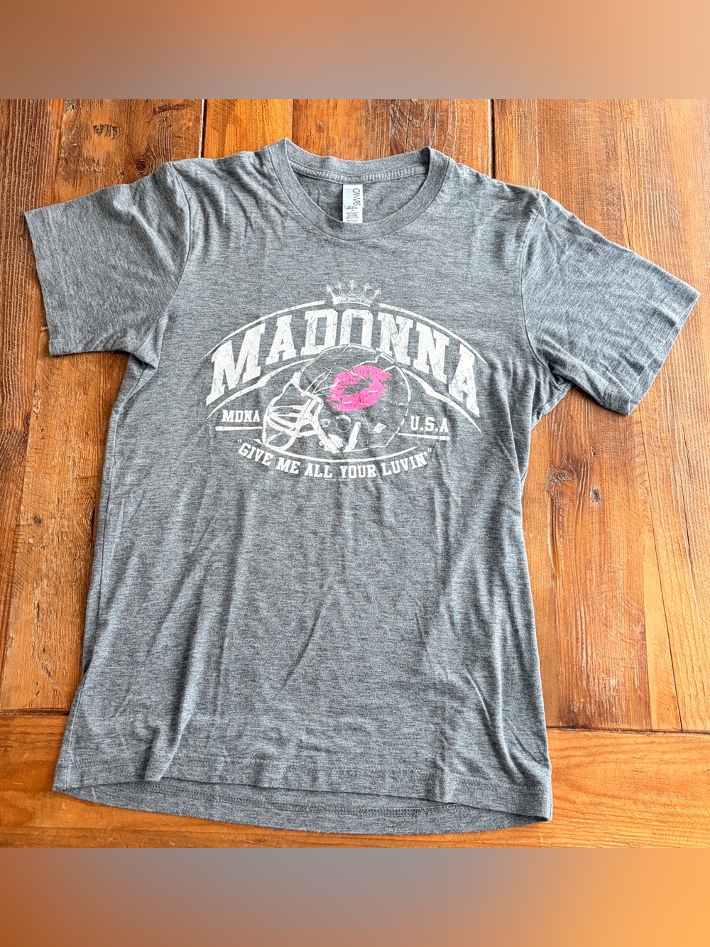 Madonna MDNA Official Concert Tee - Gray with Pink Accent Size SM
